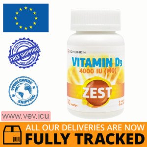 Zest Vitamin D3 4000 IU 30 capsules — Made in Italy — Free Delivery