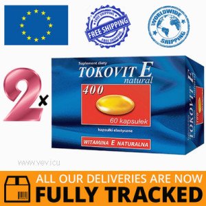 2 x TOKOVIT E CAPSULES 400MG 60 TABS - MADE IN POLAND - FREE SHIPPING 