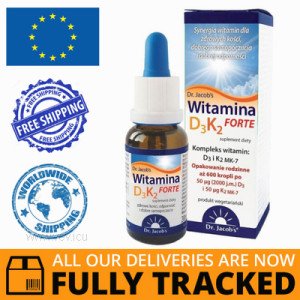 DR. JACOB'S VITAMIN D3K2 FORTE 20 ML - MADE IN POLAND - FREE SHIPPING 