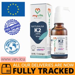 Natural Vitamin K2 Forte 100mcg 30ml — Made in Poland — Free Delivery