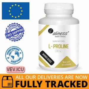 Aliness L-Proline 500mg 100 capsules — Made in Poland — Free Delivery