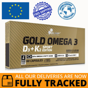 GOLD OMEGA 3 D3 + K2 SPORT EDITION 60 CAPS - MADE IN POLAND - FREE SHIPPING 