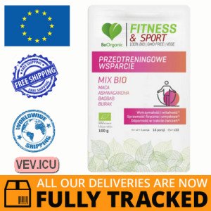BeOrganic Fitness & Sport Pre-training support Mix Bio, 100g — Made in Poland — Free Delivery