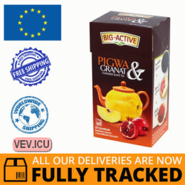 BIO-ACTIVE BLACK TEA QUINCE & POMEGRANATE, WITH PIECES OF FRUIT 20 SACHETS - MADE IN POLAND - FREE SHIPPING