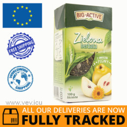 BIG-ACTIVE GREEN LEAF TEA WITH QUINCE 100G - MADE IN POLAND - FREE SHIPPING