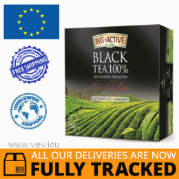 BIG ACTIVE BLACK TEA PURE CEYLON 100 SACHETS - MADE IN POLAND - FREE SHIPPING