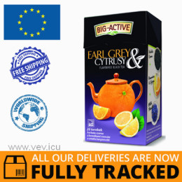 BIG-ACTIVE BLACK TEA, EARL GREY CITRUS 20 SACHETS - MADE IN POLAND - FREE SHIPPING