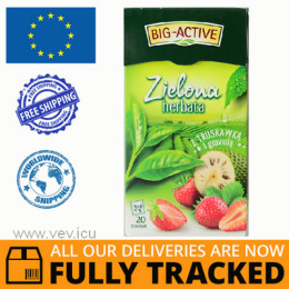 BIG ACTIVE GREEN TEA WITH STRAWBERRY AND GRAVIOLA - MADE IN POLAND - FREE SHIPPING