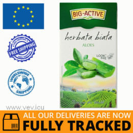 BIG ACTIVE WHITE TEA WITH ALOE 20 SACHETS- MADE IN POLAND - FREE SHIPPING
