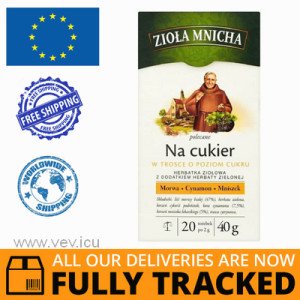 HERBS MNICHA - TEA FOR SUGAR NATURAL 20 SACHETS - MADE IN POLAND - FREE SHIPPING