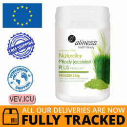 Aliness Natural Young Barley Plus, powder 200g — Made in Poland — Free Delivery Aliness Natural Young Barley Plus, powder 200g — Made in Poland — Free Delivery