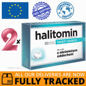 2 x HALITOMIN 30 TABS TO SUCK - MADE IN POLAND - FREE SHIPPING 