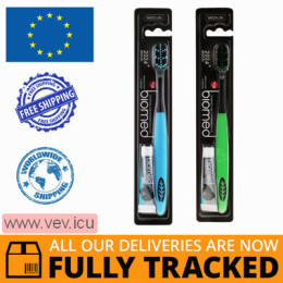 Biomed Black, toothbrush, medium-hard, 1 piece — Made in Russia — Free Delivery