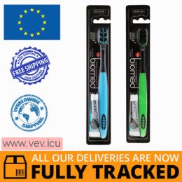 Biomed Black, toothbrush, medium-hard, 1 piece — Made in Russia — Free Delivery