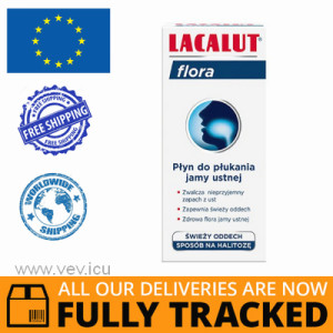 LACALUT FLORA MOUTHWASH FOR FRESH BREATH 300ML - MADE IN POLAND - FREE SHIPPING