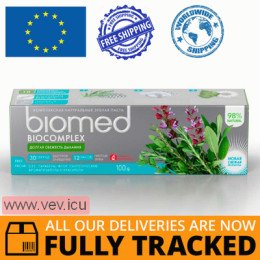 Biomed Biocomplex, refreshing toothpaste, fluoride free, 100 g — Made in Russia — Free Delivery
