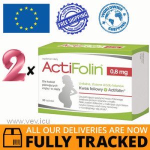 2 x ACTIFOLIN 0,8 MG 30 TABS - MADE IN POLAND - FREE SHIPPING 