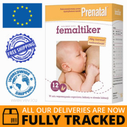 FEMALTIKER POWDER FOR BREASTFEEDING MOTHERS CARAMEL FLAVOR 12 SACHETS - MADE IN POLAND - FREE SHIPPING