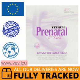 Vitrum Prenatal Plus, with vitamin C, vitamin D3 and zinc, 100 tablets — Made in USA — Free Delivery