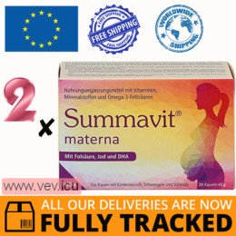 Summavit Materna, complex of vitamins and minerals for pregnant and lactating mothers, 2p x 30 capsules — Made in Germany — Free Delivery