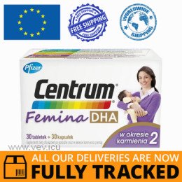 CENTRUM FEMINA 2 DHA DURING BREASTFEEDING, 30 TABLETS + 30 CAPSULES - MADE IN POLAND - FREE SHIPPING 