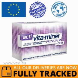 VITA-MINER PRENATAL + DHA 30 TABS + 30 CAPS - MADE IN POLAND - FREE SHIPPING 